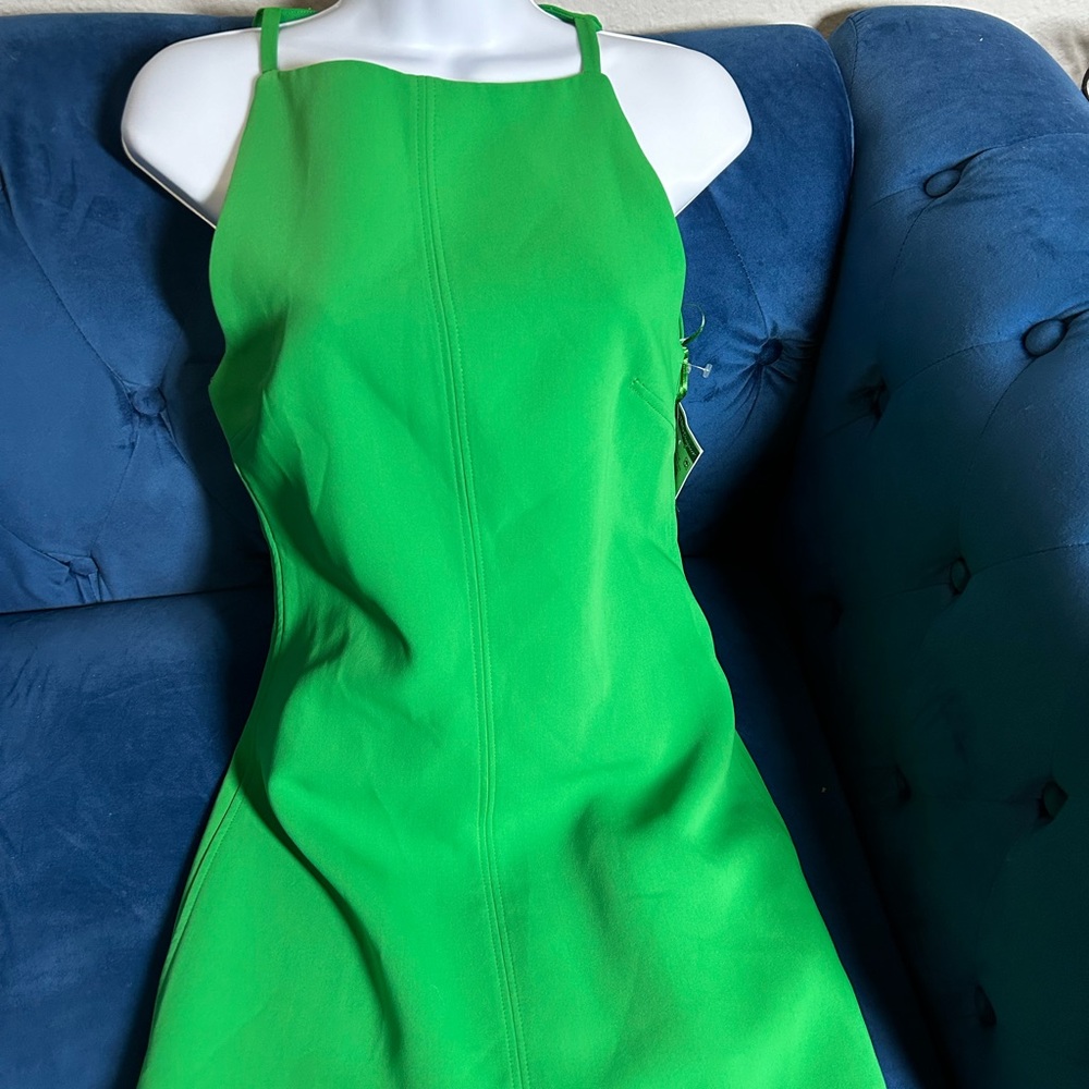 Vibrant Strapless Dress in Green